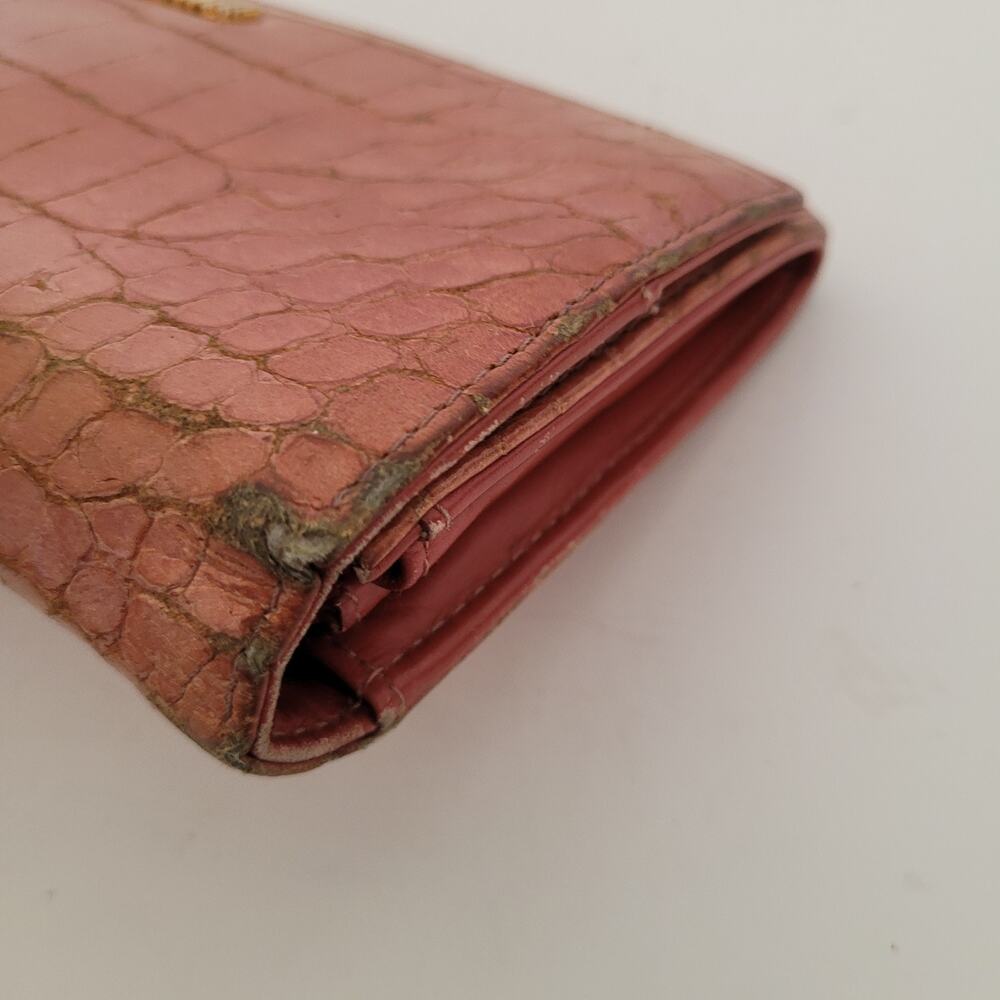 Miu Miu Croc-Embossed Leather Wallet in Light Brown - Picture 11 of 13